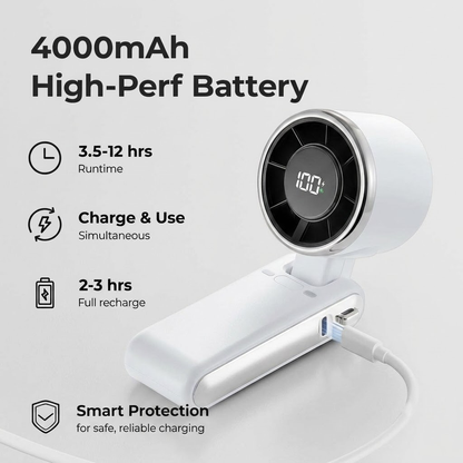 ❄️50% OFF TODAY💨 Portable Handheld Turbo Fan | High-Speed Rechargeable Cooling Fan for Travel, Office & Outdoor
