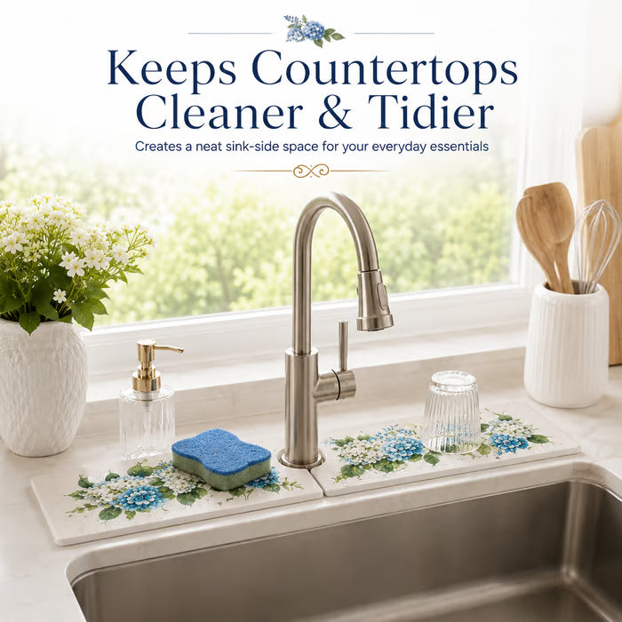 Floral Diatomite Sink Drying Mat