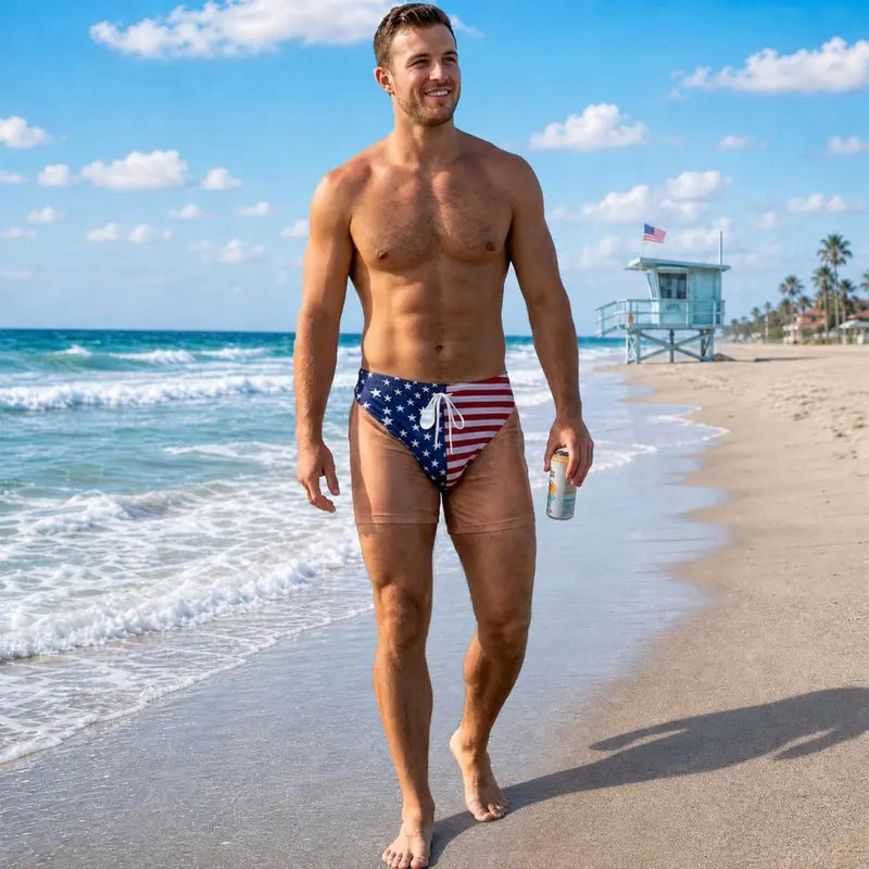 🎁Funny Patriotic Men Swim Trunks