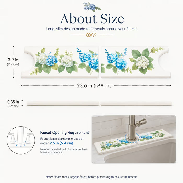 Floral Diatomite Sink Drying Mat