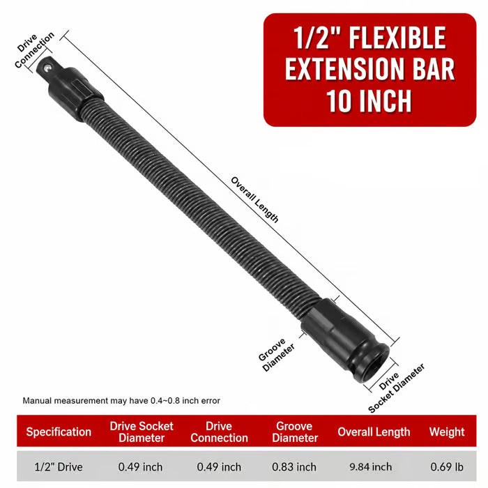 🔧 Flexible Shaft Extension Bar – Reach Tight Spaces with Maximum Torque