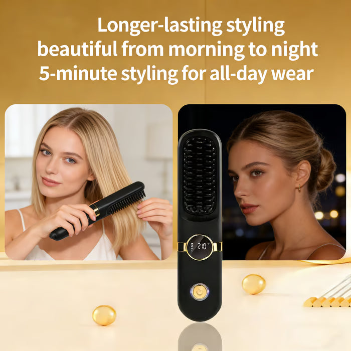 ✨✨Last Day Special Price 💥Wireless Ceramic Heating Hair Straightening Comb💇‍♀️