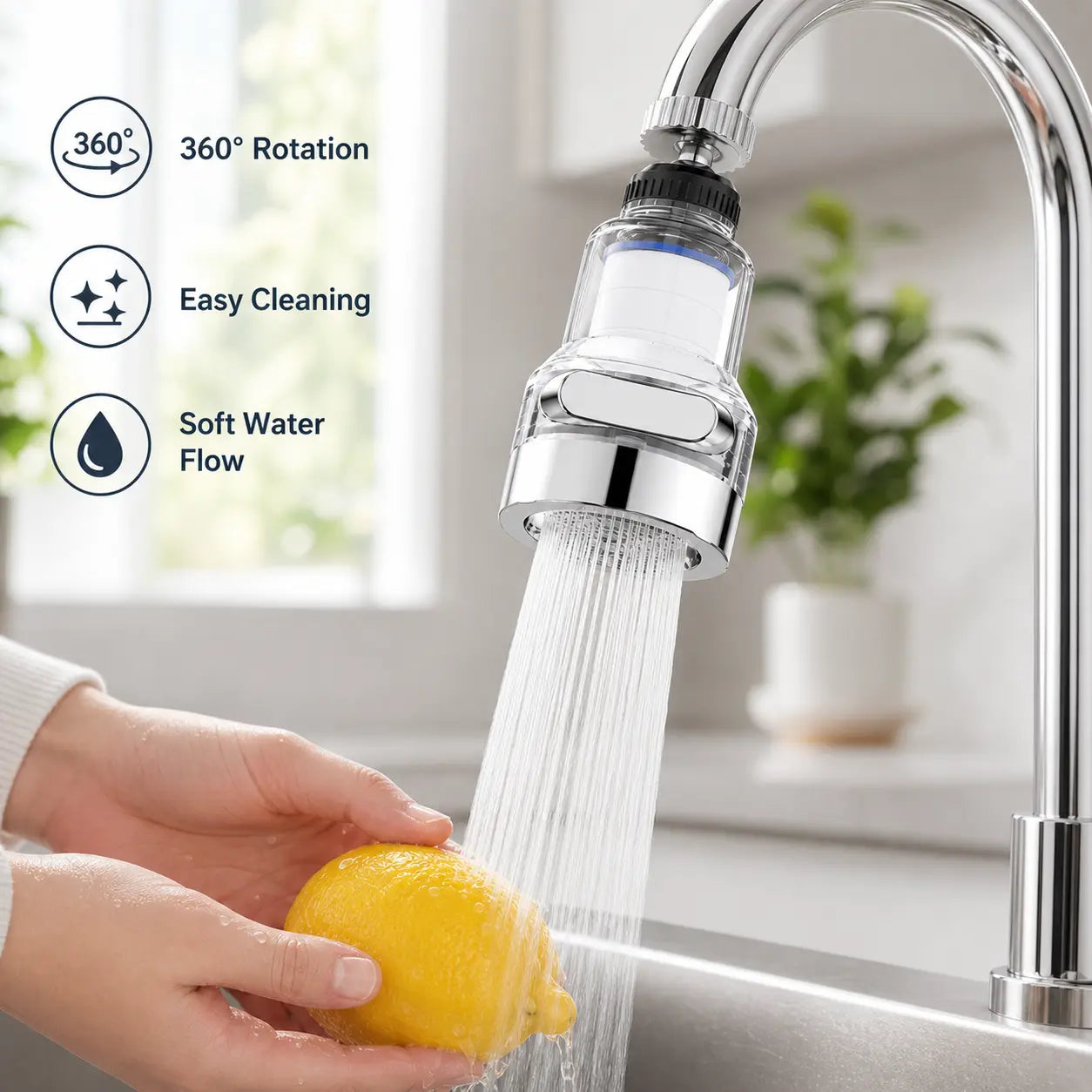 🔥 HOT SALE💦360° Rotating Faucet Filter – 6-Layer Filtration with 3 Water Modes & 10 Filters