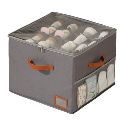 👟Large capacity shoe cabinet storage box Holds Up to 16 Pairs with Clear Lid & Side Mesh Pockets