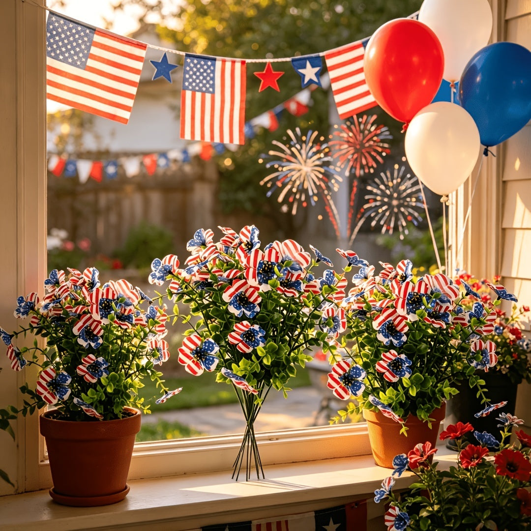 🔥4th of July Hot Sale 50% Off 🔥 Patriotic Red White Blue Artificial Flowers💐
