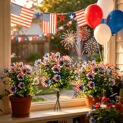 🔥4th of July Hot Sale 50% Off 🔥 Patriotic Red White Blue Artificial Flowers💐