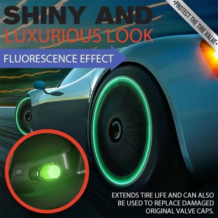 🚗🚗Glow-in-the-Dark Car Tire Valve Cap Set💡