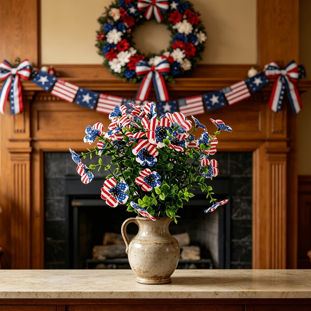 🔥4th of July Hot Sale 50% Off 🔥 Patriotic Red White Blue Artificial Flowers💐