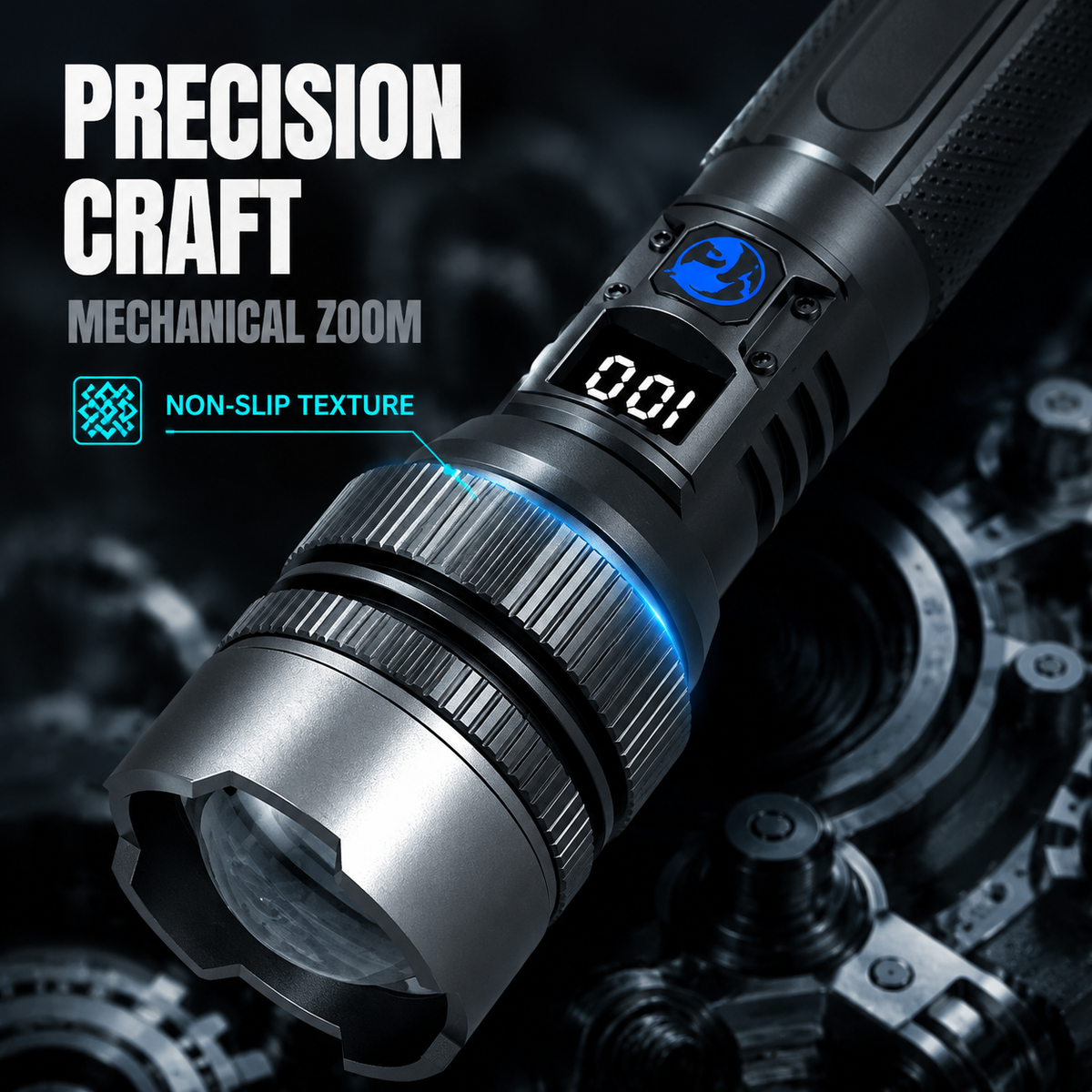 🔥HOT SALE 50% OFF💎 High-power flashlight: features an aluminum alloy heat-dissipating head and a telescopic zoom design for powerful, concentrated light; also functions as a power bank and includes a digital battery level display.