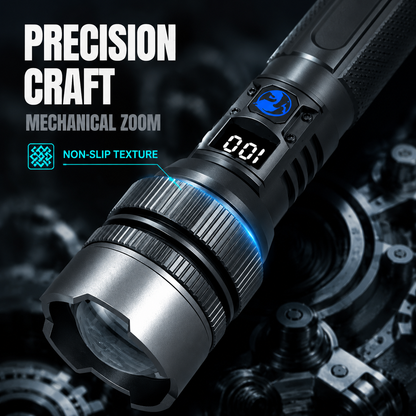 🔥HOT SALE 50% OFF💎 High-power flashlight: features an aluminum alloy heat-dissipating head and a telescopic zoom design for powerful, concentrated light; also functions as a power bank and includes a digital battery level display.
