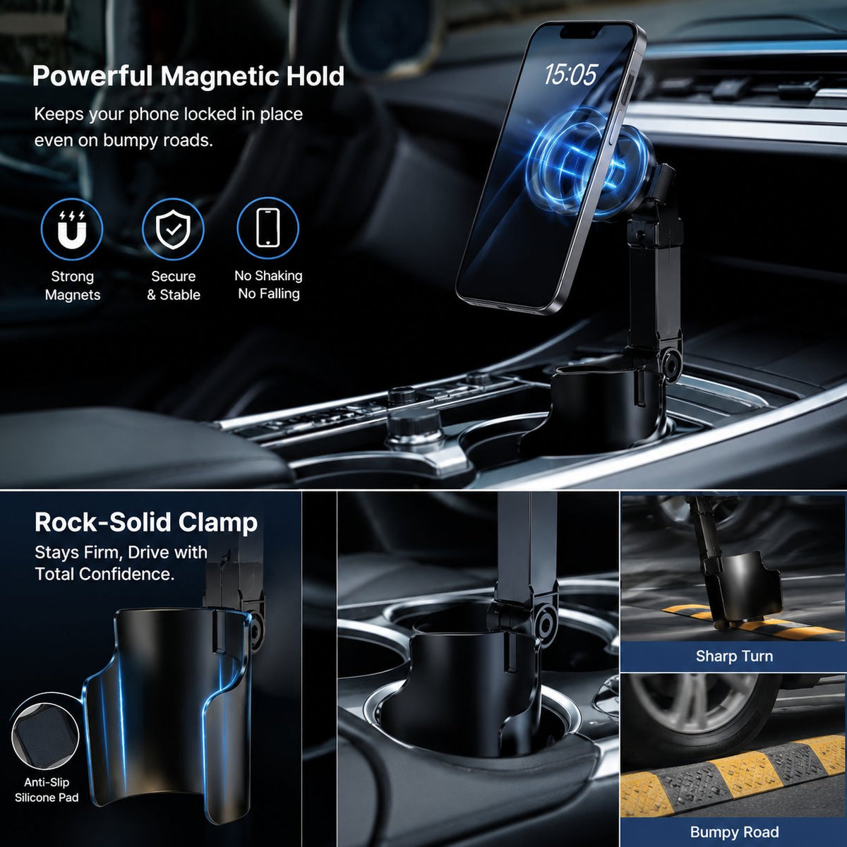 🔥 48% OFF | Magnetic Car Phone Holder Mount – 360° Adjustable, Strong N52 Magnet, One-Hand Operation