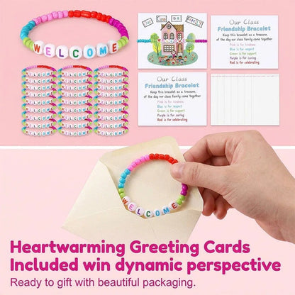 ✨🌈Pack of 25 Welcome Bead Bracelets - Strengthen Classroom Friendship & Spread Warm Kindness!