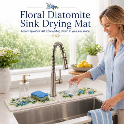 Floral Diatomite Sink Drying Mat