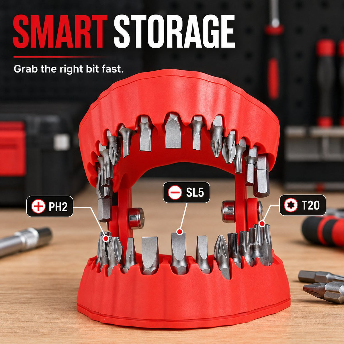 🛠️Tooth-Shaped Bit Holder – 28-Piece DIY Screwdriver Bit Set