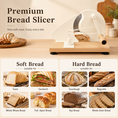 🍞 Adjustable Manual Bread Slicer – Hand Crank Cutter for Sourdough & Homemade Bread