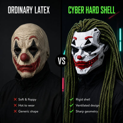🤡Cyberpunk Clown Mask with Cosplay Clown Costume Party Props Halloween🤡