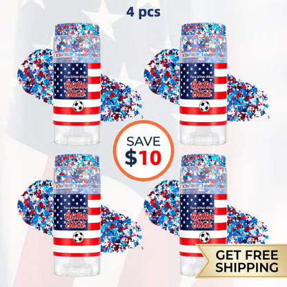 🇺🇸 Patriotic-Themed Body Glitter Sticks Waterproof Red, White & Blue Face & Hair Glitter for Parties, Celebrations & Game Day Looks ✨🎆