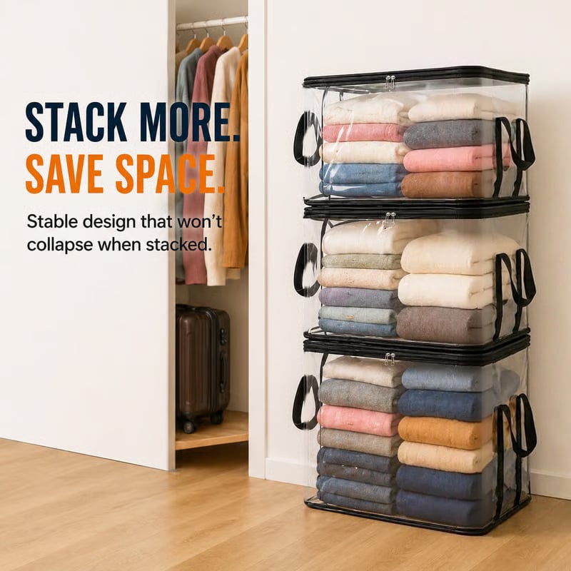 🔥 HOT SALE 50% OFF🔥🧺Large Clear Storage Box✨ Keep Your Home Organized