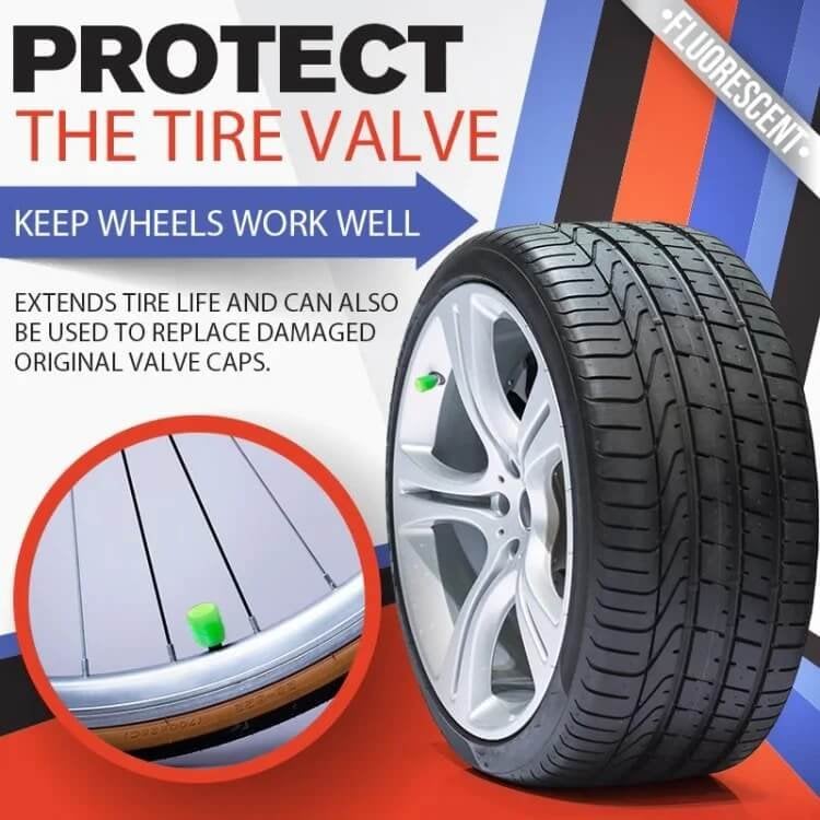🚗🚗Glow-in-the-Dark Car Tire Valve Cap Set💡