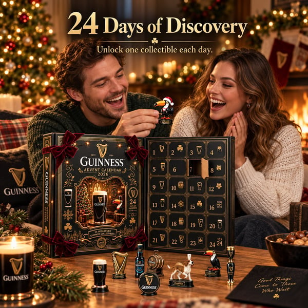 Guinness 2026 Limited Edition Advent Calendar 24-Piece Miniature Collectibles Holiday Countdown Gift for Beer Lovers & Collectors