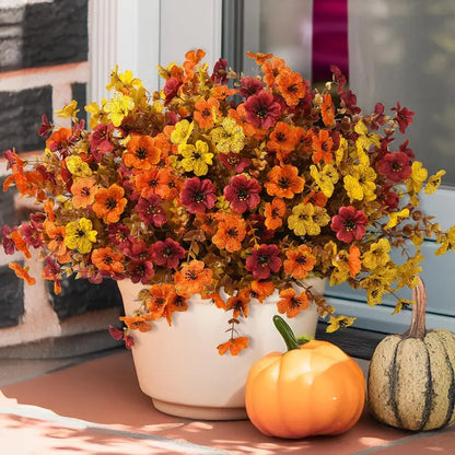 🍂Fall Artificial Flower Halloween 12pcs, UV Resistant Colorful Fake Flower🍂