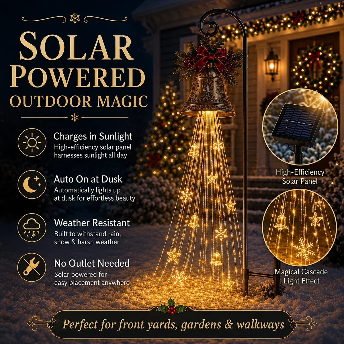 🌲 Christmas Magic Flowing Light Collection — Magical Swirling Light Stakes For Your Garden