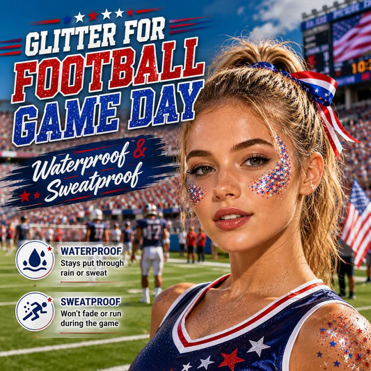 🇺🇸 Patriotic-Themed Body Glitter Sticks Waterproof Red, White & Blue Face & Hair Glitter for Parties, Celebrations & Game Day Looks ✨🎆