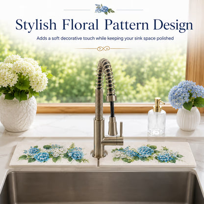Floral Diatomite Sink Drying Mat