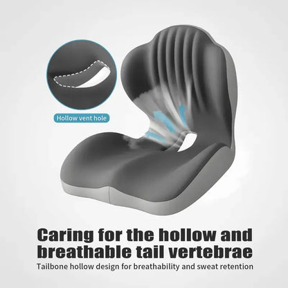 🔥HOT SALE 55% OFF💺Ergonomic Memory Foam Seat Cushion with Lumbar & Back Support, Relieves Back Pain, Reduces Pressure