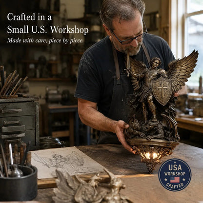 🎁50% OFF TODAY🕊️St. Michael Guardian Angel Wall Light✨