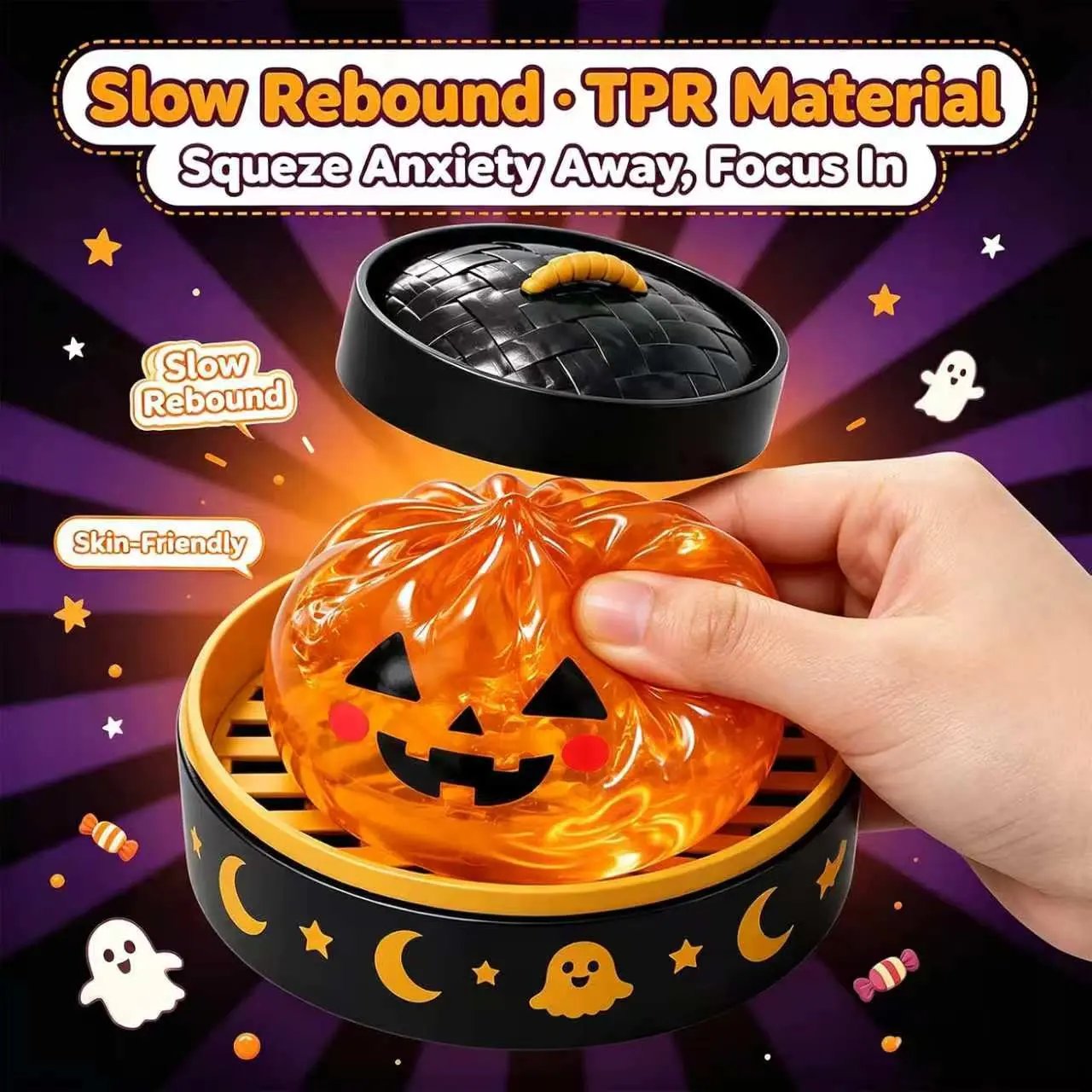 🎃 Halloween Early Bird Sale 50% Off 🐣 Cute Halloween Scary Ghost Maruko Squeeze Toy Set