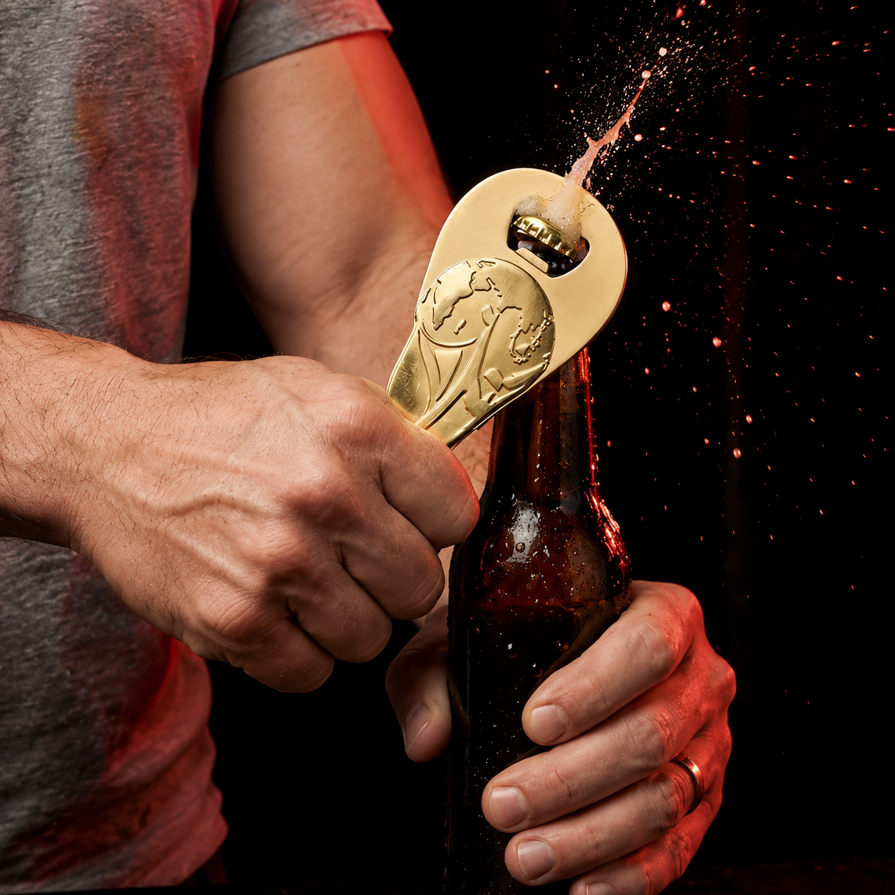 🏆 Limited Edition Soccer Trophy Crystal Glass Gift Set with Gold Bottle Opener