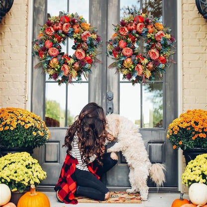 🔥Last Day 49% OFF💖 Handmade Fall Peony And Pumpkin Wreath - Year Round Wreath