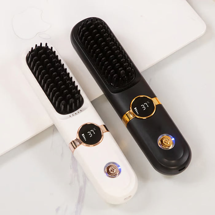 ✨✨Last Day Special Price 💥Wireless Ceramic Heating Hair Straightening Comb💇‍♀️