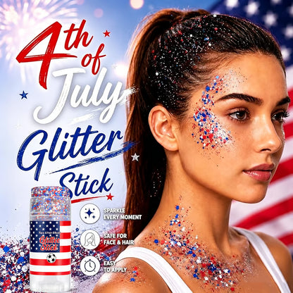 🇺🇸 Patriotic-Themed Body Glitter Sticks Waterproof Red, White & Blue Face & Hair Glitter for Parties, Celebrations & Game Day Looks ✨🎆