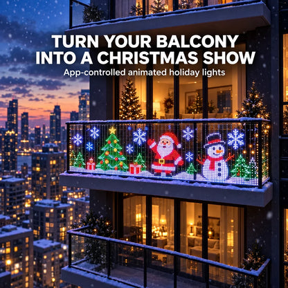 🎄 Smart LED Curtain Lights | App-Controlled Animated Christmas Wall Display ✨