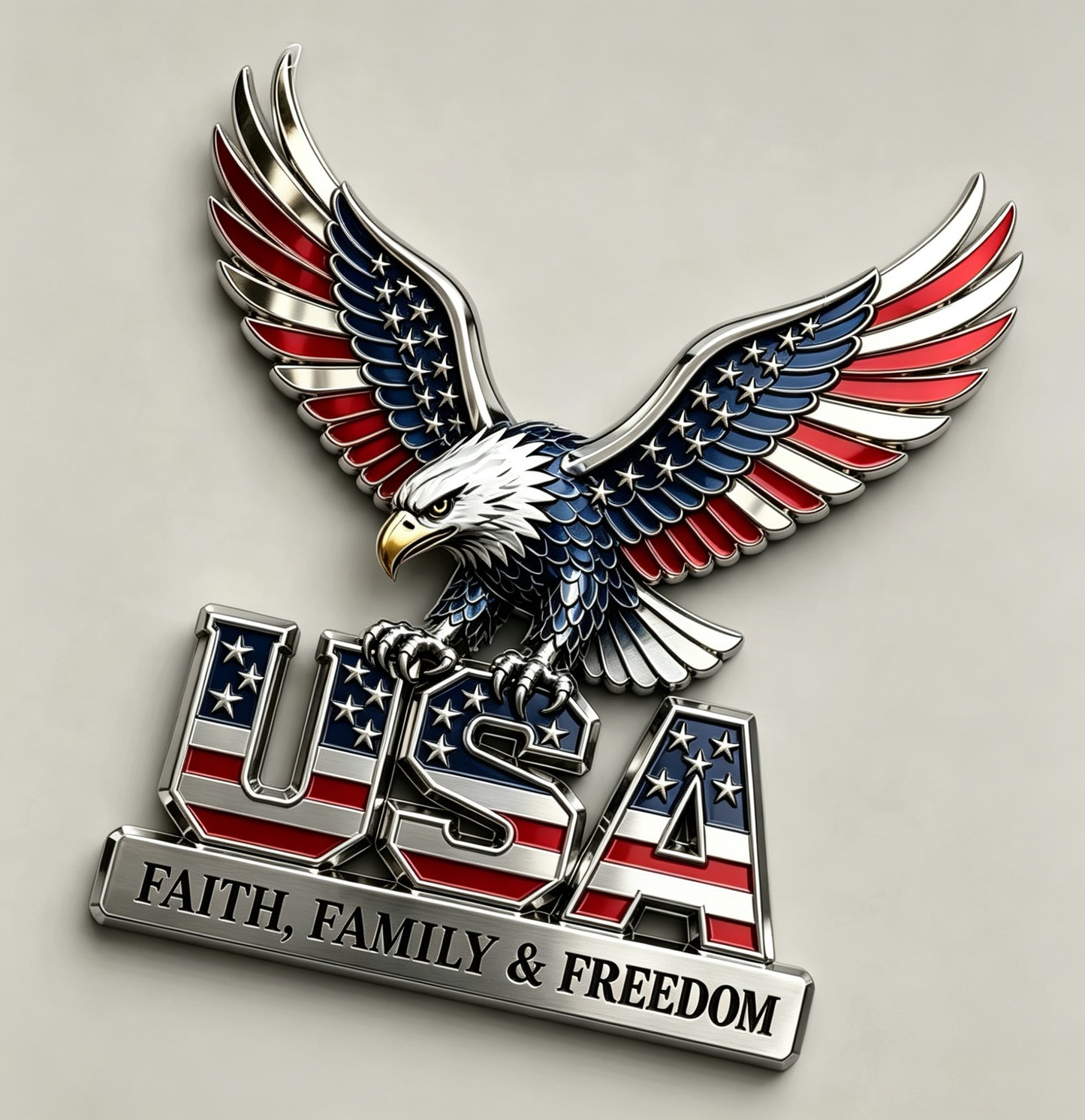 🇺🇸250th Anniversary 50% OFF - ★USA Faith, Family & Freedom★ Metal Emblem