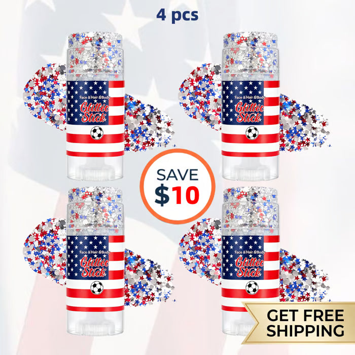 🇺🇸 Patriotic-Themed Body Glitter Sticks Waterproof Red, White & Blue Face & Hair Glitter for Parties, Celebrations & Game Day Looks ✨🎆