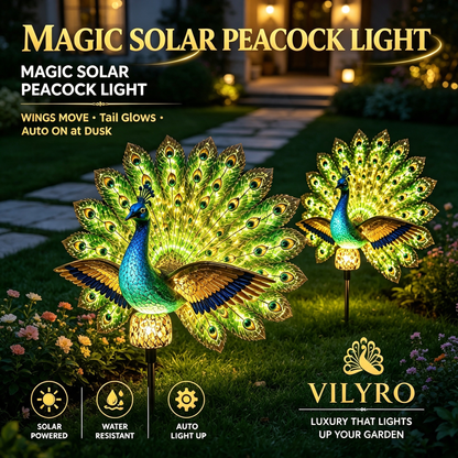 🦚Solar Peacock Garden Sculpture – Lifelike Color Glowing Outdoor Yard Landscape Ornament