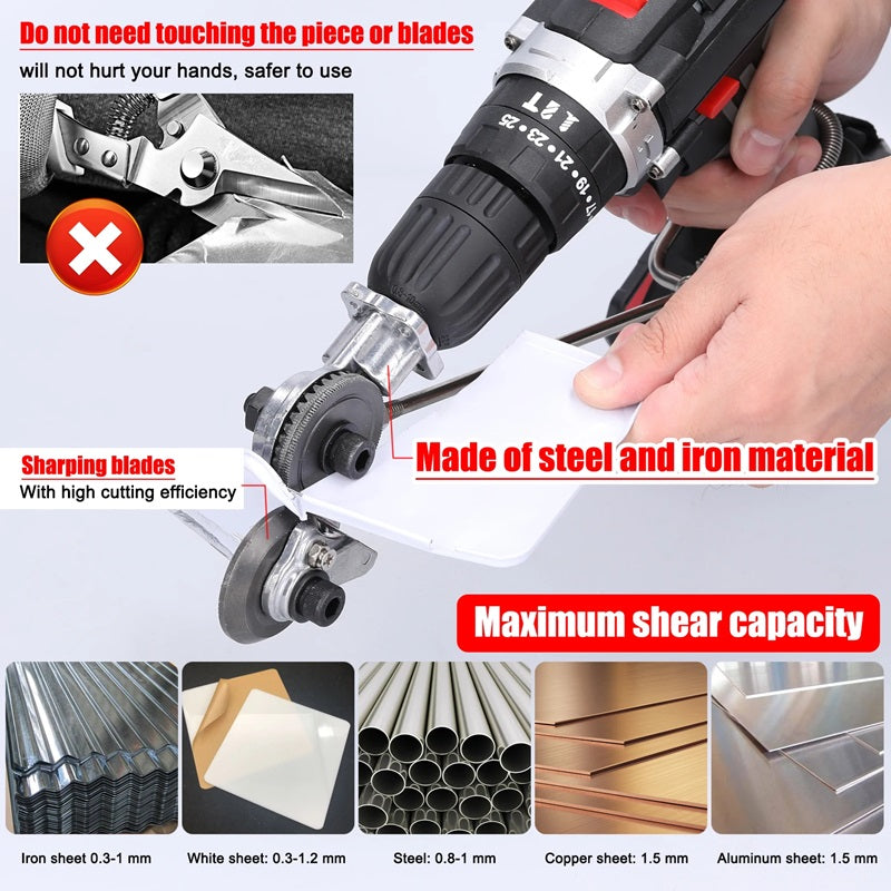 🔥Last Day 55% OFF🎁🛠️ Heavy-Duty Metal Cutting Drill Attachment – Turn Any Drill Into a Powerful Sheet Metal Cutter