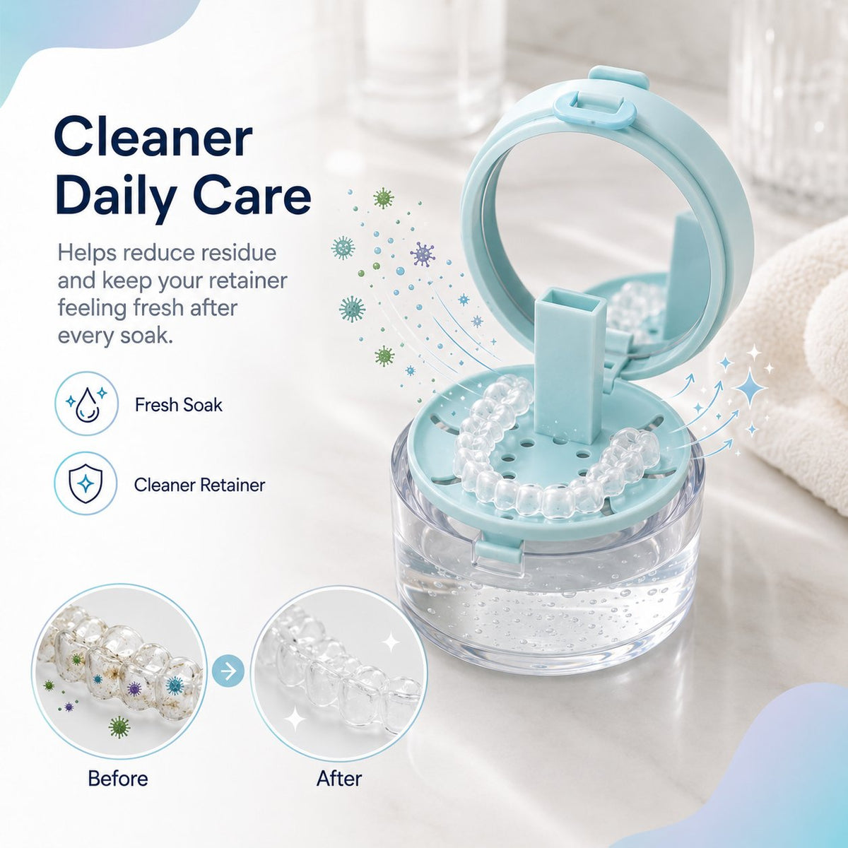 🔥HOT SALE🏆100K+ SOLD! 💧Portable Retainer and Denture Cleaning Case with Magnetic Lifting Tray