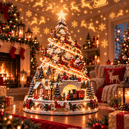 🔥HOT SALE🔥🏆 60,000+ Sold🎄Christmas Village Projection Centerpiece – 4 Themed Villages