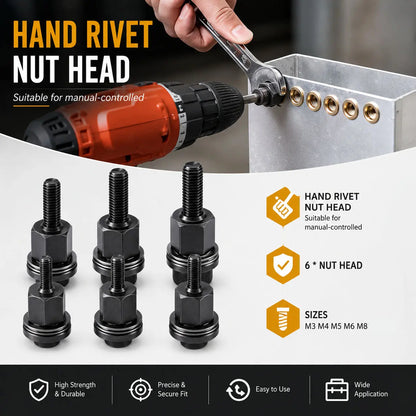 🔩 Heavy-Duty Rivet Nut Tool Kit – M3-M8 Carbon Steel Rivnut Set for DIY & Metalworking 🛠️