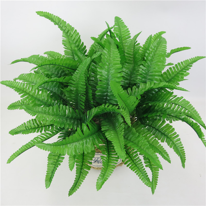 🌿 UV Resistant Lifelike Artificial Boston Fern – Realistic Outdoor & Indoor Greenery Decor
