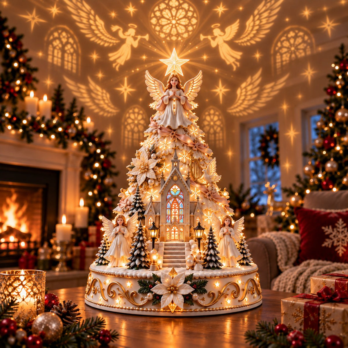 🔥HOT SALE🔥🏆 60,000+ Sold🎄Christmas Village Projection Centerpiece – 4 Themed Villages