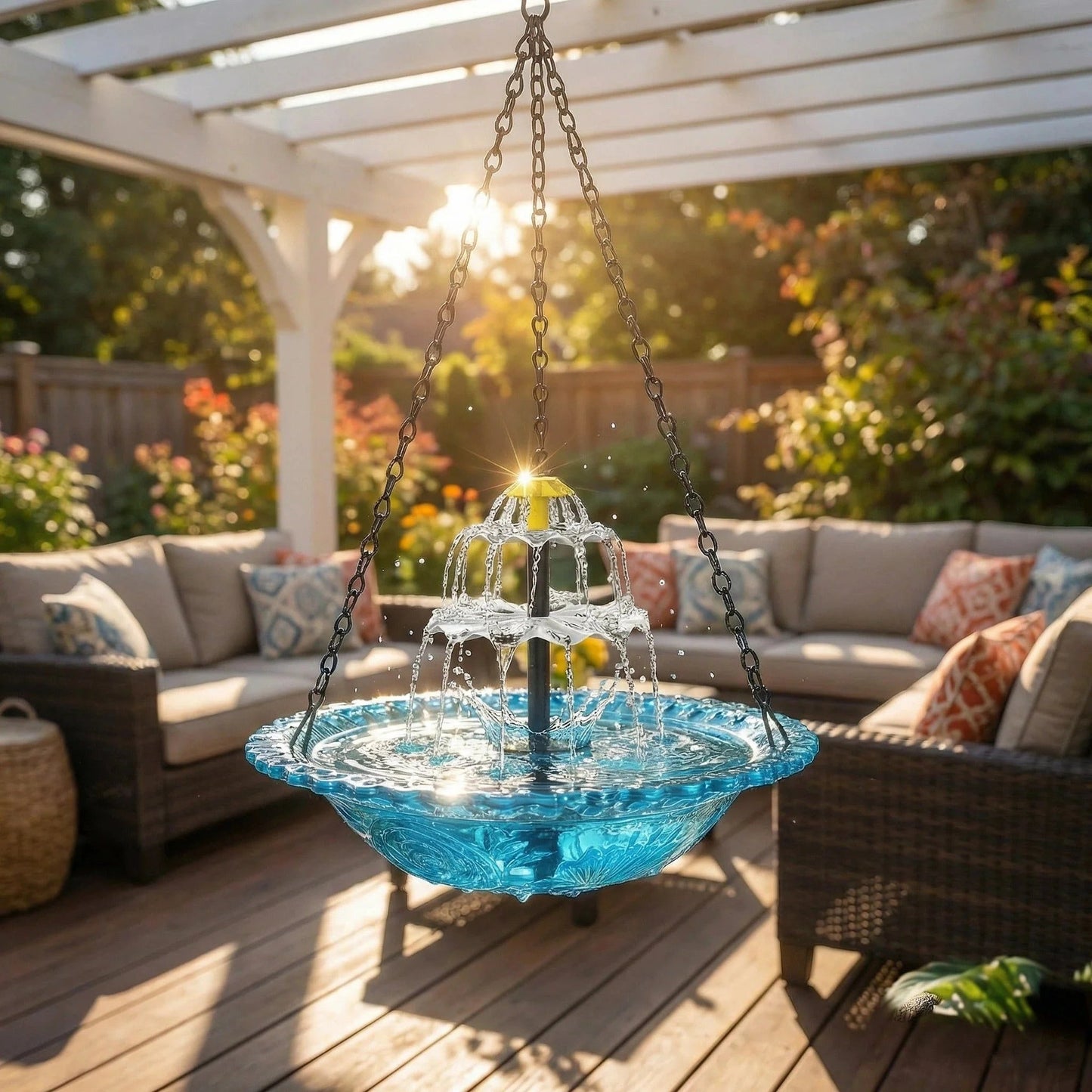 ✨2026 Spring special offer 49% off-🐦Solar Cascade Hanging Bird Bath Fountain