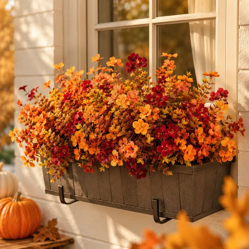 🎁55% OFF Today⏰Fall Artificial Flower Halloween 12pcs, UV Resistant Colorful Fake Flower🍂