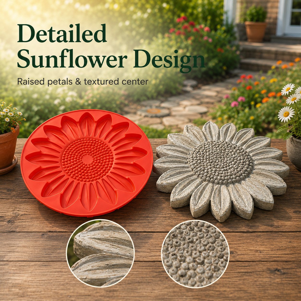 💥HOT SALE 55% OFF🌻 Reusable Sunflower Stepping Stone Mold