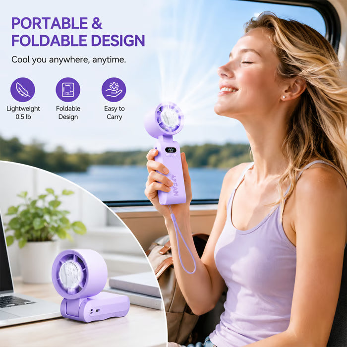 ❄️ Turbo Ice-Cooling Handheld Fan  Powerful Airflow Meets Instant Cooling Relief