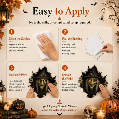 🎃 Halloween 3D Break-In Wall Decals – Realistic Spooky Wall & Window Stickers (Easy Peel & Stick)